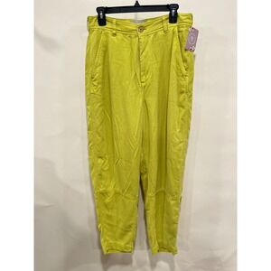 Everlane High Rise Tapered Leg Pants Women's Size 8 Yellow Tencel Lyocell
